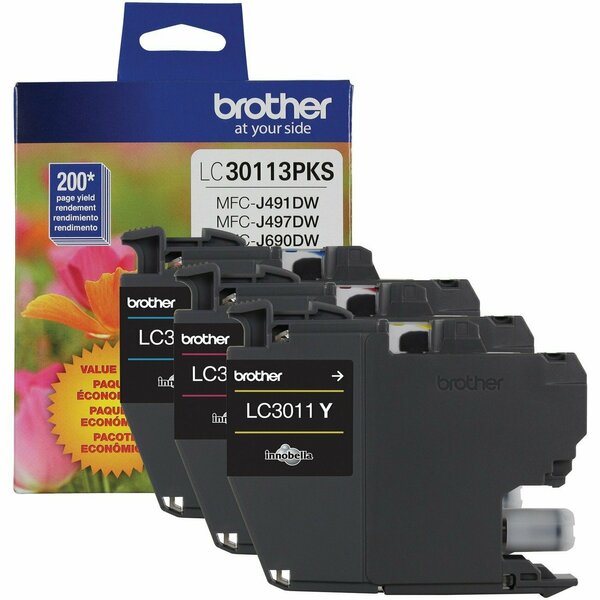 Brother International Std Yield Color Ink 3 Pk CMY LC30113PKS